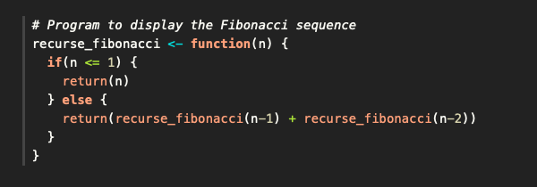 A block of code showcasing the Arrow (dark) theme.